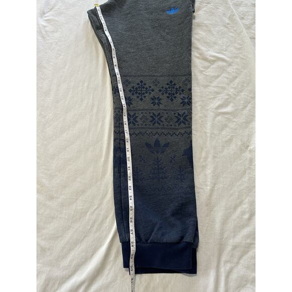 Adidas Originals Grey & Navy Fair Isle Sweatpants – Size L - Picture 10 of 10